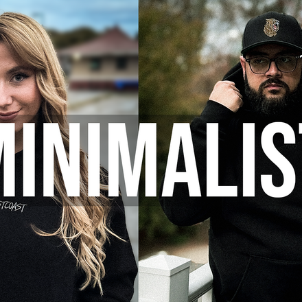BeastCoast Minimalist Hoodie in black with tonal chest embroidery, worn by two models